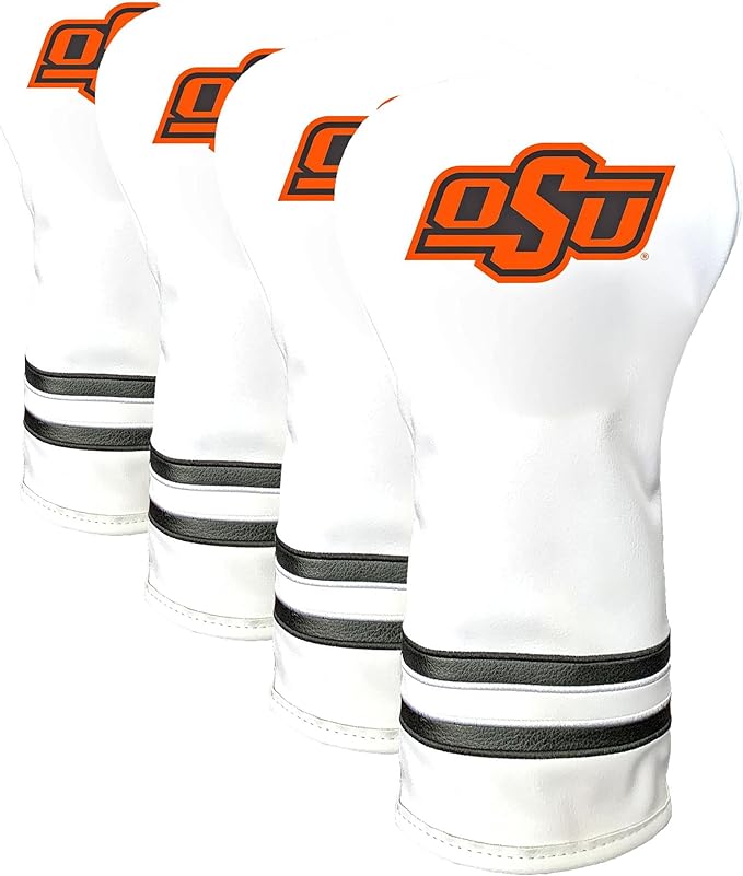 Team Golf NCAA White Vintage Driver Golf Club Headcover, Form Fitting Design, Retro Design