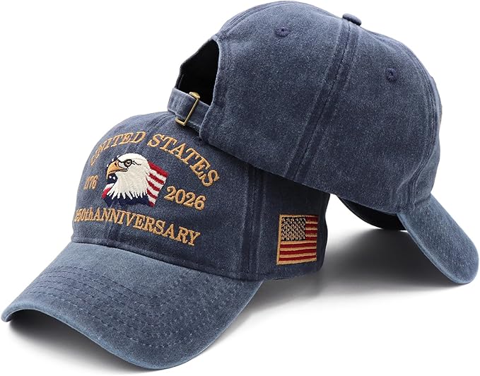 250 Anniversary USA Hat 250th Anniversary USA Baseball Cap | Eagle Embroidered Patriotic Hat for Men & Women
