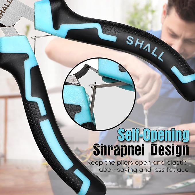 SHALL Mini Pliers Set, 6-Piece Small Pliers Tool Set Includes Needle Nose - Image 4
