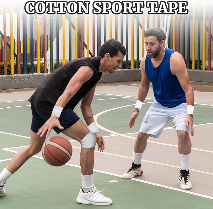 2PCS Pre-Wrap Athletic Tape for Sports 2 Inch Wide Soccer Baseball Wrist Tape White Wrist Tapes Accessories, Sport Supplies Gifts for Football Sports Baseball Gymnastics Athlete Injury Graduation