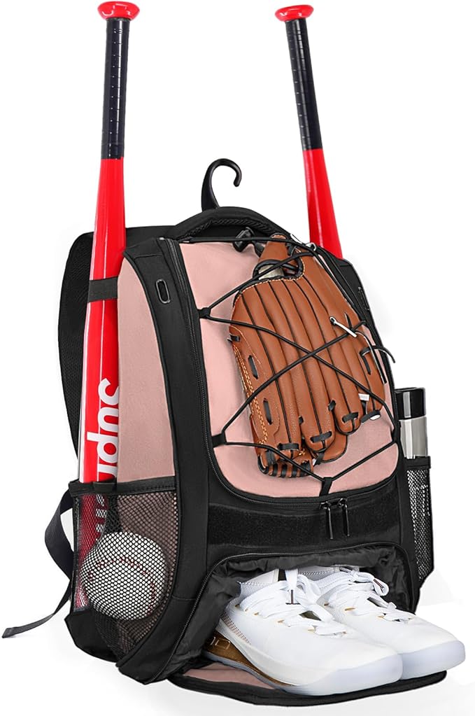 Goloni | Baseball Backpack,Baseball Bag for Adult,Softball Bat Bag with Shoes Compartment,Large Main Compartment for Helmet & accessories, Fence Hook