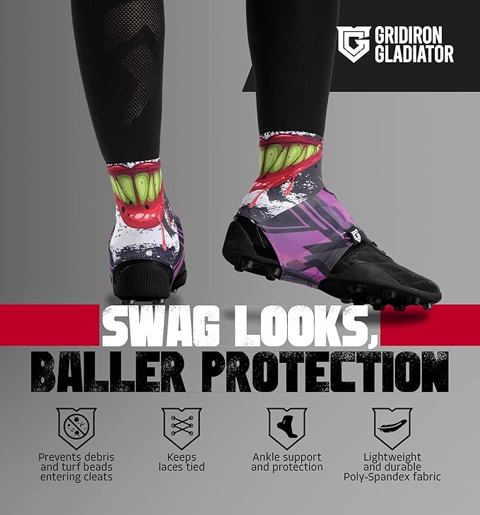 Gridiron Gladiator Cleat Covers - Football Spats - Football Cleat Cover - Cleat Spats for Soccer, Baseball & Softball