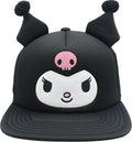 Hello Kitty Baseball Cap, Women's Snapback Hat with Flat Brim and 3D Ribbon and Ears