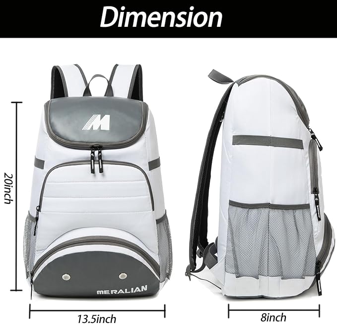 Baseball Bag - Lightweight Softball & T-Ball Backpack with Shoe Compartment for Equipment & Gear