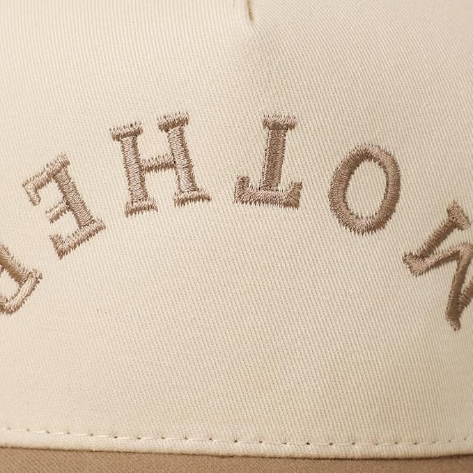 MIRMARU Two-Tone Vintage Canvas Trucker Hats for Men & Women, Adjustable Size Baseball Caps with Trendy Embroidered Design