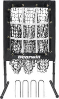 Bearwill Pitching Net, 9 Hole Pitching Net with Strike Zone, Baseball Softball Pitching Target with Adjustable Height, Baseball Pitcher Throwing Practice Training Equipment for All Skill Levels