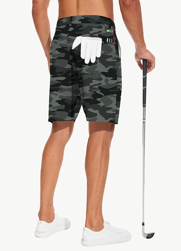 JWM Mens 7"/9" Stretch Golf Shorts - Lightweight Hybrid Casual Dress Work Flat Front Shorts with 5 Pockets Quick Dry UPF50
