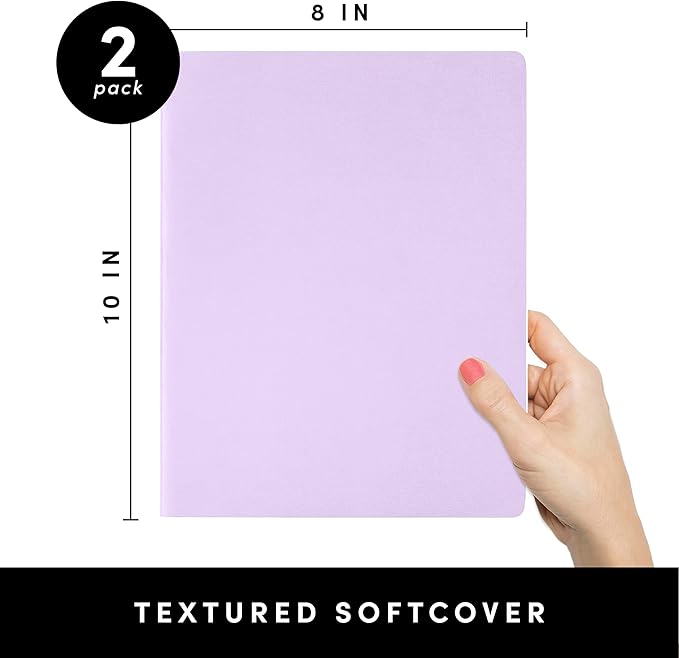 PAPERAGE Soft Cover Lined Journal Notebook, 2 Pack, 100 Pages, Large 7.5 inches - Image 2