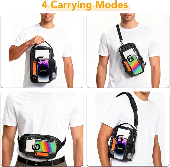 Magnetic Gym Bag for Men & Women - Compact Crossbody Workout Golf Bag with Magnetic Pouch and Touchscreen | Lightweight Small Gym Bag for Fitness, Golf, Travel | Water-Resistant & Durable Design