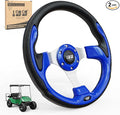10L0L Golf Cart Steering Wheel, Universal Design Fit for Yamaha EZGO RXV & TXT, Club Car DS, Club Car Precedent Tempo Most Golf Cart - Klein Blue