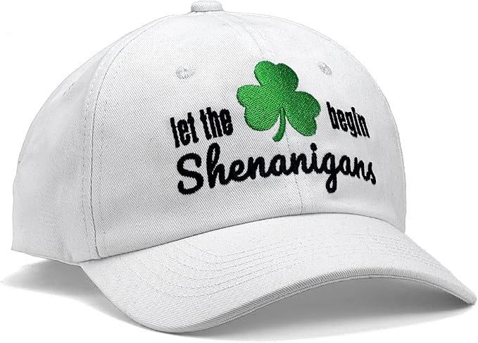 St Patricks Day hat Green Baseball Cap Shamrock Embroidered for man Women Funny