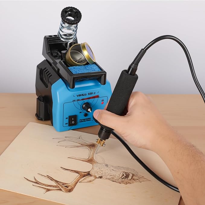 YIHUA 939-II Wood Burning Kit Station Pyrography Pen 250~750℃/482~1382℉ - Image 5