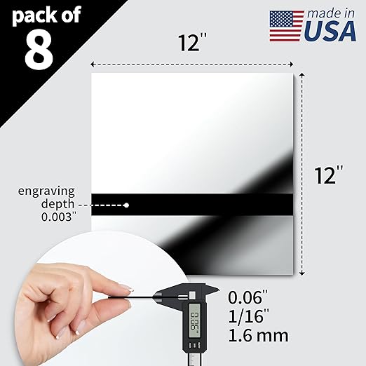 Trotec | Metallic Looking Acrylic Sheet | 12"x12"x1/16, Name Plate | USA Made - Image 2