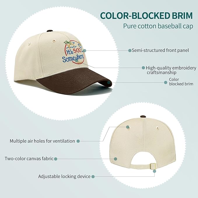Jimmy Music Buffett Accessories Hats Its 5 Oclock Some Where Baseball Cap Mom Hat Pigment Black Womens Bucket
