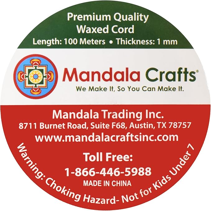 Mandala Crafts 1mm 109 Yards Chocolate Brown Cotton Waxed Cord - Image 3