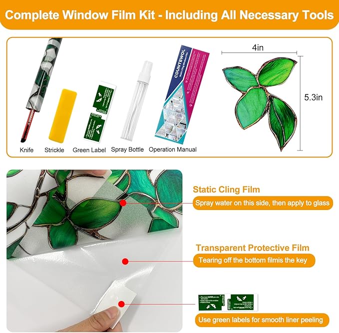 Window Privacy Film Stain Glass Window Film Rainbow Window Film Window clings - Image 2