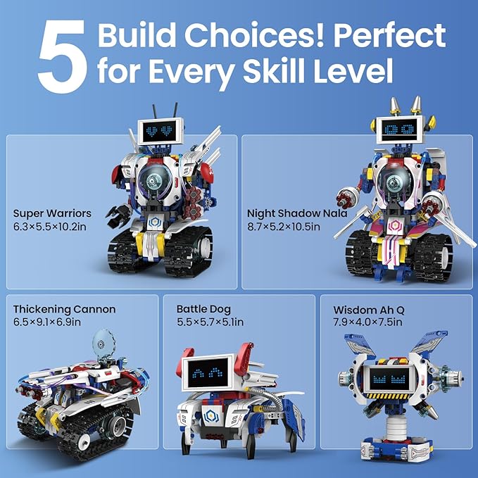 5-in-1 STEM Robot Building Kit for Kids Ages 8-16, Remote & App Controlled - Image 6