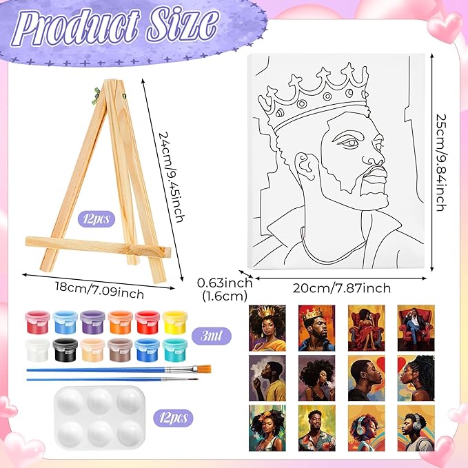 Zhanmai 12 Pack Pre Drawn Canvas - Image 2