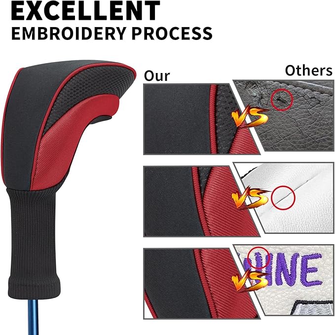 Wood Headcover Golf Club Covers Driver Headcovers Nylon Head Covers Designed to Fit All Woods - 3/4/5/6 Pack/Set Golf Accessories Suitable for Men and Women