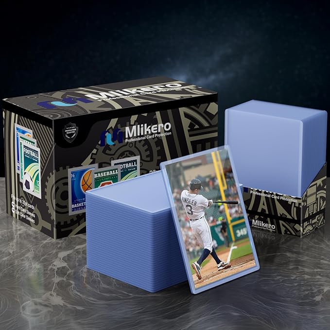 50 Count Card Sleeves Hard Plastic, 3"x4" Baseball Card Protectors Hard Plastic for Baseball, Football and Game Cards