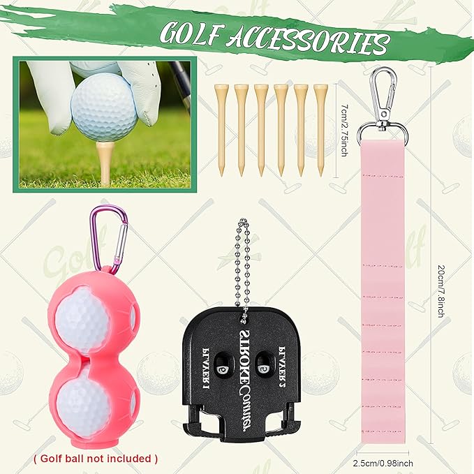 Syhood 21 Pcs Golf Accessories Kit Cleaning Kit Include Golf Brush, Towel, Groove Sharpener, Divot Repair Tool, Ball Alignment Portable Tool Gifts for Men or Women