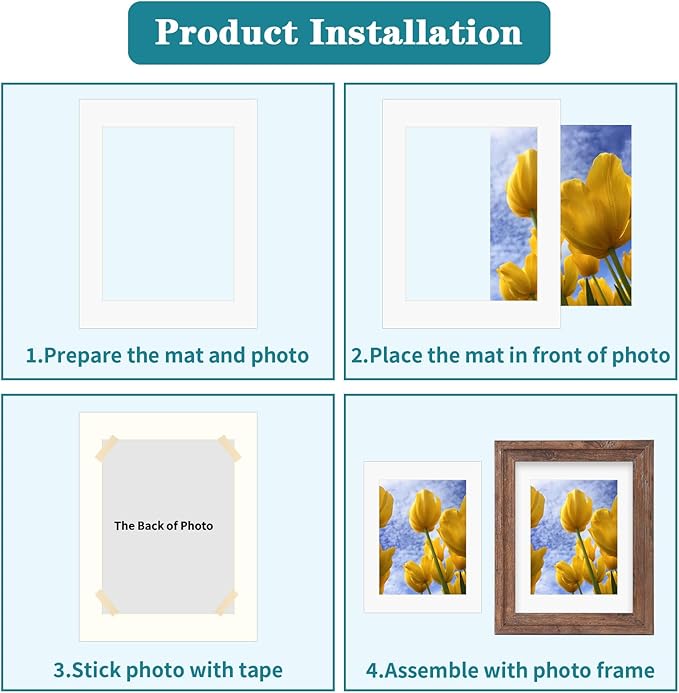 ZBEIVAN 11x14 White Picture Mats - Image 4