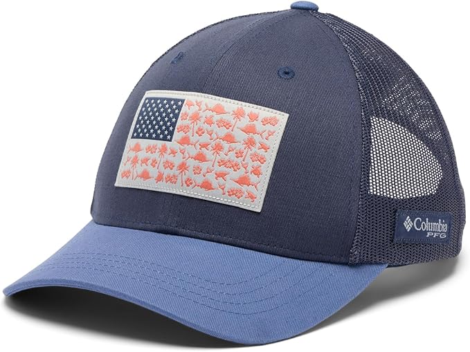 Columbia Womens PFG Fish Flag Snap Back