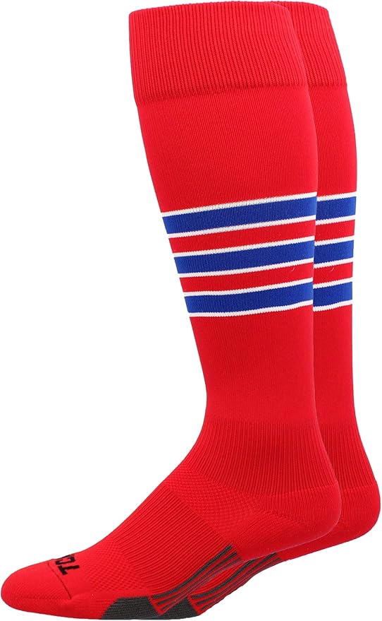 MadSportsStuff Softball Socks Baseball Socks | White & Team Colors | USA Made | Sizes for Girls, Youth Boys, Men & Women