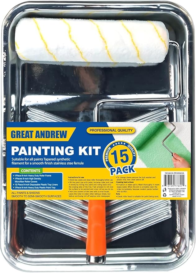 Great Andrew 9 Inch Paint Tray Set, Plastic Paint Tray - Image 8