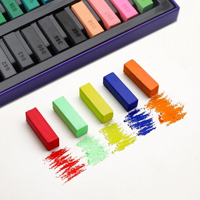 Artecho 50pcs Soft Pastels, 48 Colors Including 4 Fluorescent Colors, Extra - Image 3
