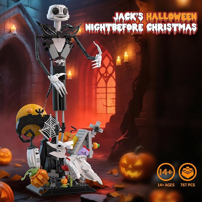 Horror Skull Building Set, Before Christmas Haunted House Building Blocks Set - Image 3