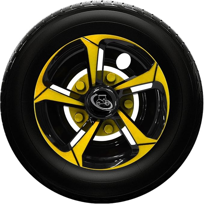 Golf Cart Wheel Covers Hub Caps for EZGO, Club Car, Yamaha Most Golf Carts- 8 Inch Set of 4, Golf Cart Hub Cap