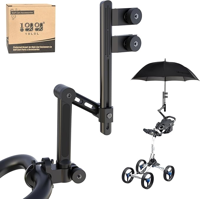 10L0L Heavy Duty Golf Push Cart Umbrella Holder, Super Strong Windproof, Universal Umbrella Stand for Mobility Scooter, Stroller, Wheelchair, Beach Chair