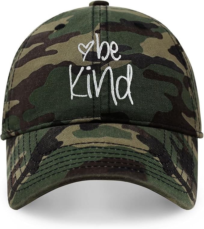 CHOK.LIDS Be Kind Trendy Womens Baseball Cap Unisex Fashion Cotton Polo Style Fun Inspirational Saying Seasonal Headwear