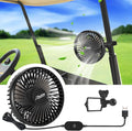 Roykaw Golf Cart Fan Portable USB Input Compatible with EZGO Club Car Yamaha, 3-speed Settings, 360 Degree Rotation, Long Lasting, Low Noise Designed, Quick Release & Won't Fall off