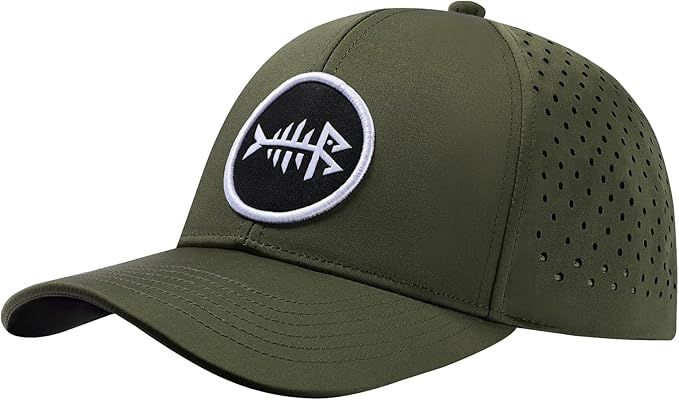 BASSDASH UPF 50+ Quick Dry Baseball Cap Water Resistant Laser Cut Mesh Snapback Hat for Men Women Fishing Hiking FH14