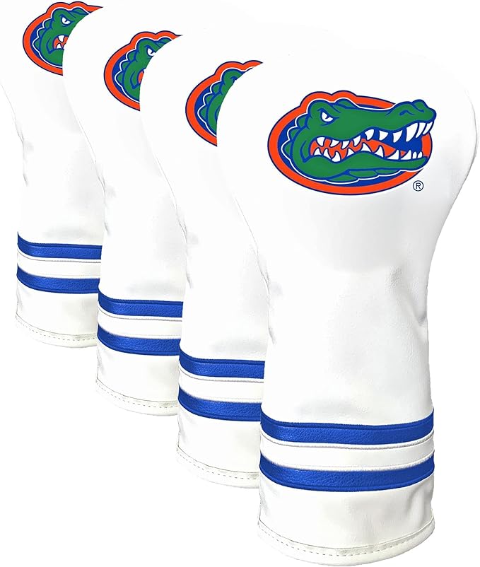 Team Golf NCAA White Vintage Driver Golf Club Headcover, Form Fitting Design, Retro Design
