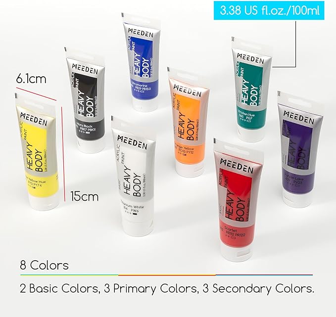 MEEDEN Heavy Body Acrylic Paints: Satin Finish Acrylic Paint - Image 3