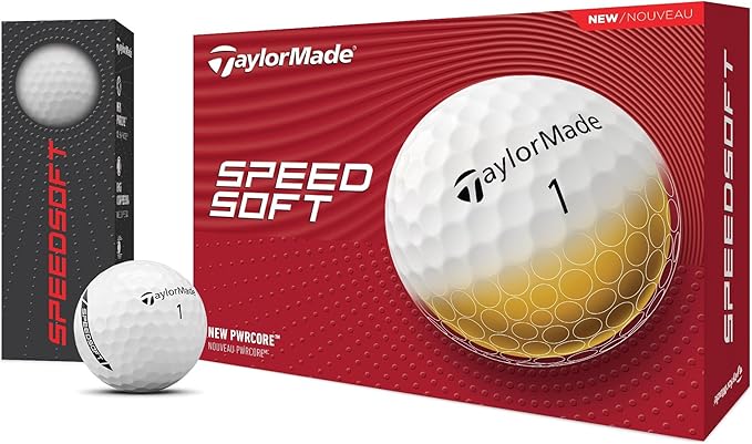 TaylorMade SpeedSoft Golf Balls, Maximum Distance with Ultra-Soft Feel, Perfect for Off The Tee and Around The Green