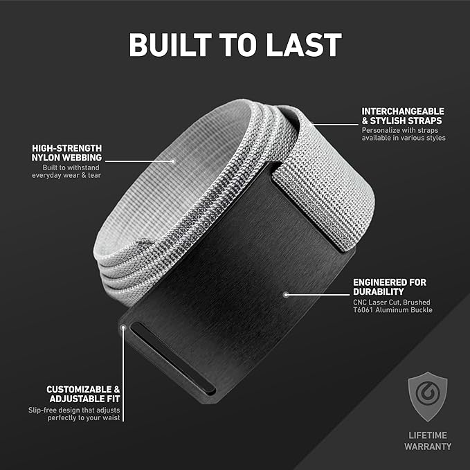 GRIP6 Classic Belt - 1.5-Inch Adjustable Nylon Belts - Versatile Lifestyle and Tactical Belt for Men and Women