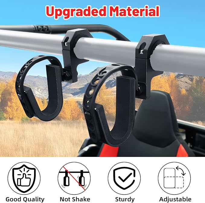 StarknightMT UTV Gun Holder - Roll Bar Tool Gun Rack Fits for 1", 1.5",1.75", and 2" Roll Bar UTV Rack, Gun Mount Compatible with Polaris RZR Ranger Can-Am Kawasaki Snowmobile Golf Cart