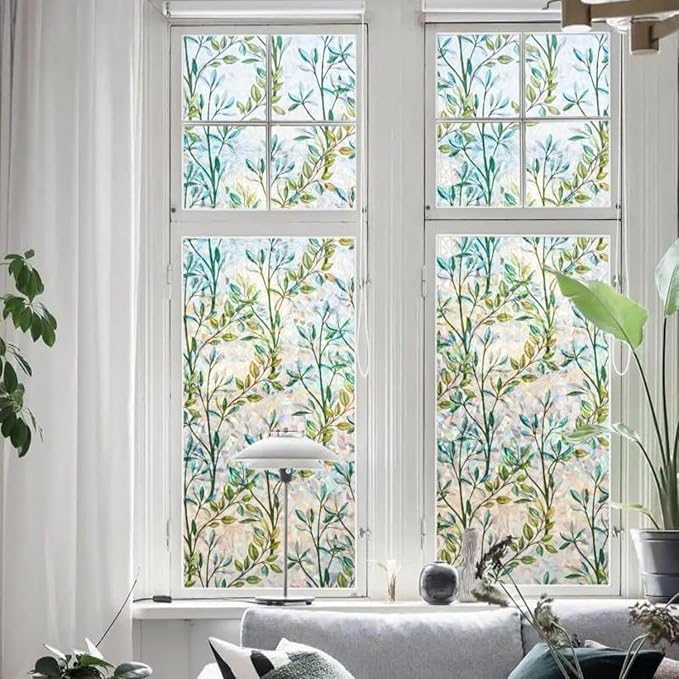Finnez Window Privacy Film 3D Static Cling Window Film, No Glue Heat Control & - Image 2