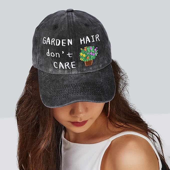 Embroidered Baseball Cap for Women Men Vintage Adjustable Washed Distressed Denim Baseball Hat