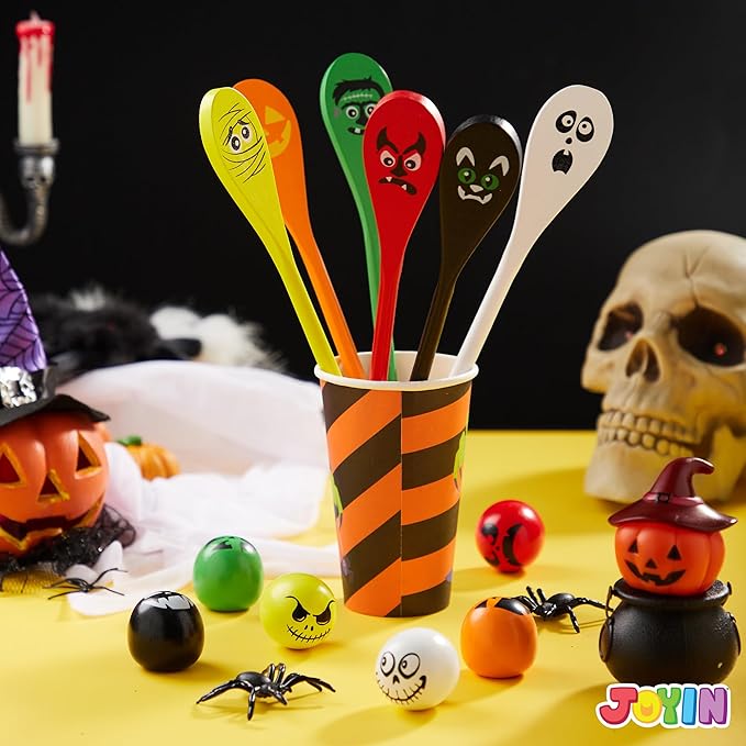 JOYIN 6 Pcs Halloween Egg and Spoon Race Game Set; Eyeballs and Spoons - Image 8