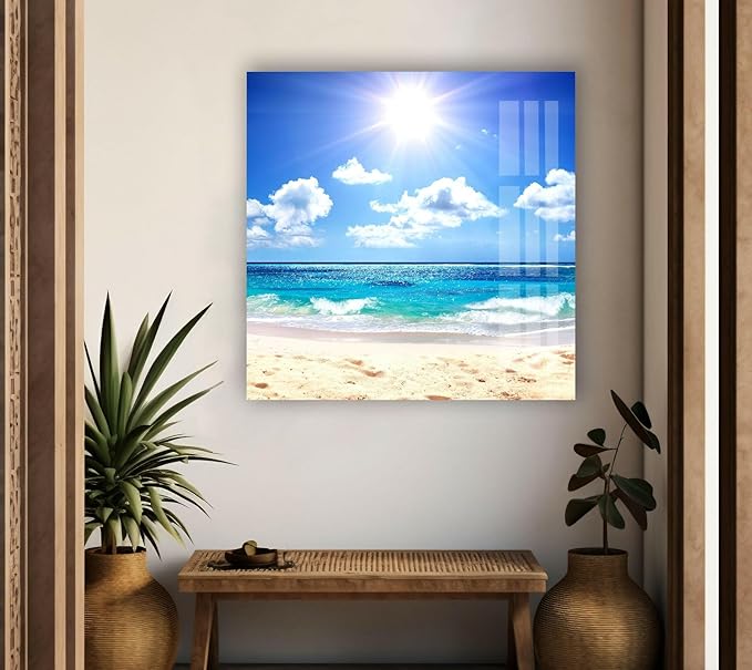 My Photostation.com 30Wx24H'' Summer Beach Landscape Glass Wall ArtTempered - Image 6