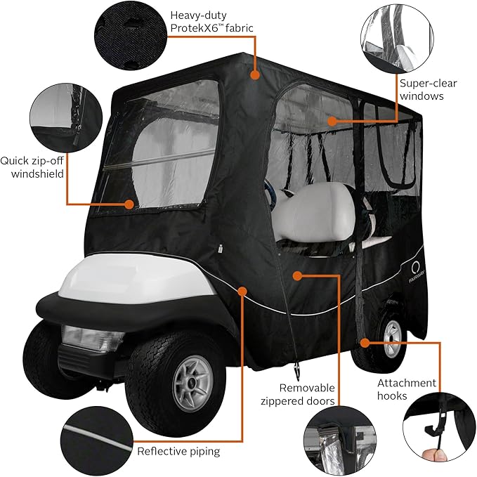 Classic Accessories Fairway Golf Cart Deluxe Enclosure
