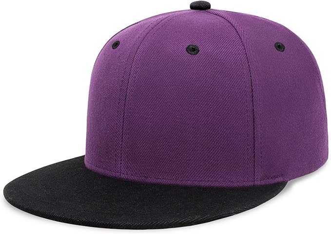 CHOK.LIDS Flat Bill Visor Classic Snapback Hat Blank Adjustable Brim High Top End Trendy Color Style Plain Tone Baseball Cap