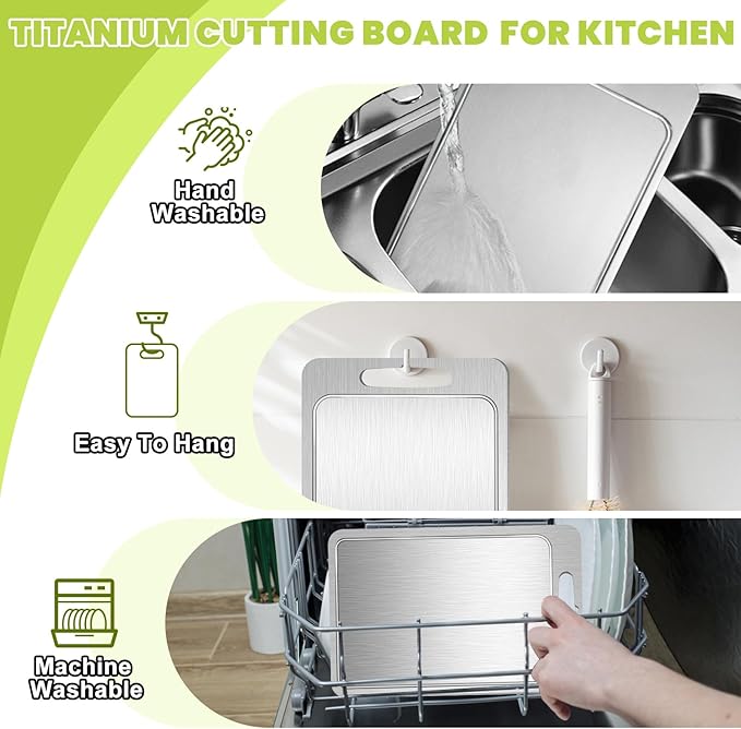 Titanium Cutting Board with Juice Groove-Pure Titanium Cutting Boards - Image 6