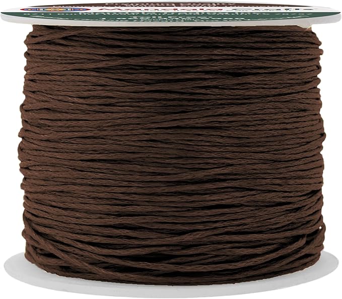 Mandala Crafts 0.5mm 109 Yards Bistre Brown Cotton Waxed Cord by MandalaCrafts