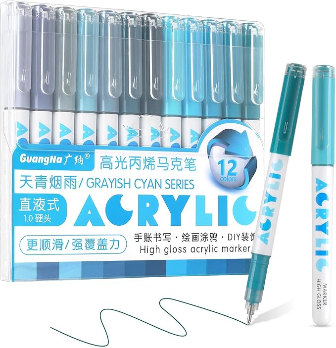 kander Direct Liquid Highlighter Acrylic Marker, 12 Colors Gel Pens by Unknown